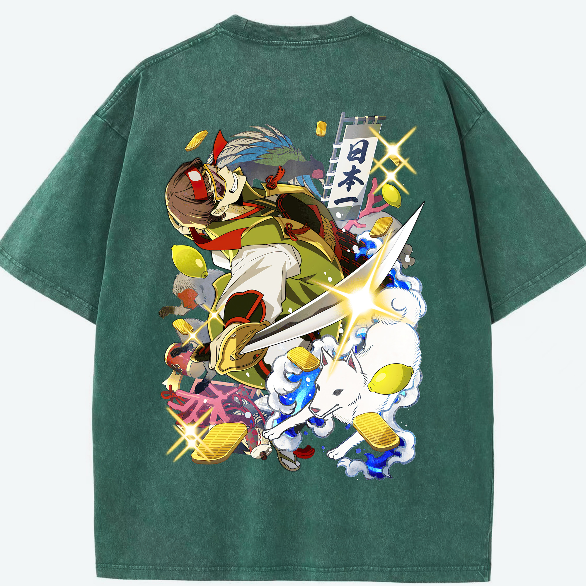 （画像用） 文豪ストレイドッグス Bungo Stray Dogs 綿100% ヴィンテージ風 半袖Tシャツ（背面プリント）